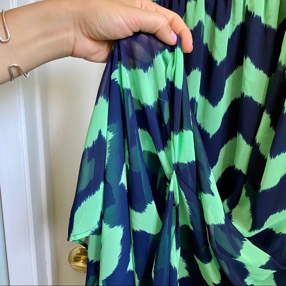 💙💚 Francesca’s Navy Blue/Teal Green Chevron Maxi - Picture 5 of 7